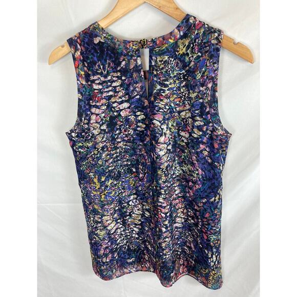 CAbi # 3093 Stained Glass Keyhole Sleeveless Blouse Size Small - Picture 7 of 8